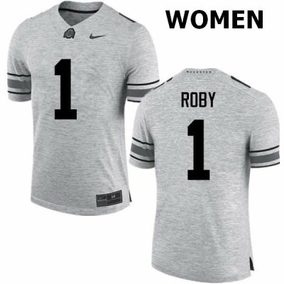 Women's Ohio State Buckeyes #1 Bradley Roby Gray Nike NCAA College Football Jersey Anti-slip HTQ1444WE